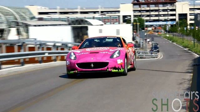 Pink Ferrari California Sound!! Gumball 3000 2011 смотреть онлайн