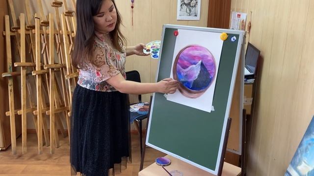 Открытый урок Горный пейзаж ДПИ смотреть онлайн