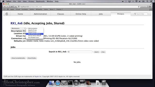 Dye Sub Strips and Full Size Prints Mac Printer Setup смотреть онлайн