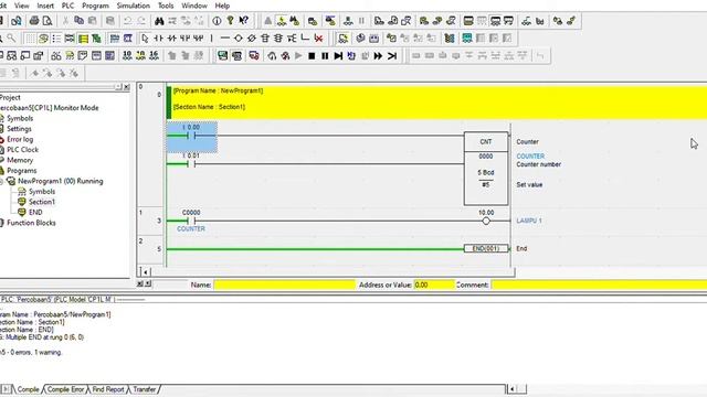 Simulasi CX-Programer rangkaian counter 1 смотреть онлайн