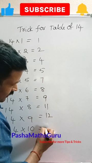 Learn Table Of 14 Easily | Maths Magic Trick #shorts #ytshortsindia #youtubeshorts #trending #viral