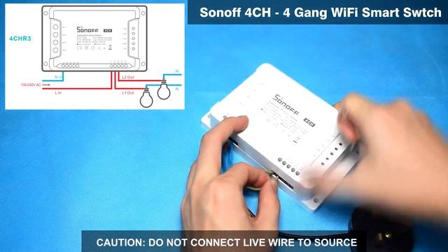 Sonoff 4CH R3 - 4 Channel WiFi Smart Switch Installation Guide смотреть онлайн
