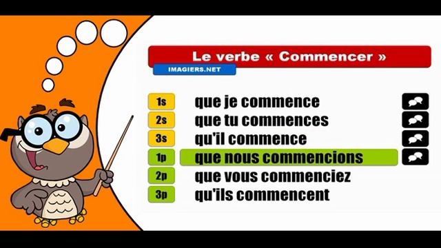 Изучение французского языка сопряжения # Commencer # Subjonctif Présent смотреть онлайн