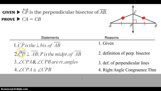 Proof of Perpendicular Bisector Theorem смотреть онлайн