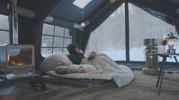 RYUCAMP -10 зимний кемпинг в двухкомнатной палатке