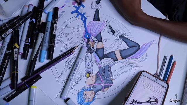Aqua || Copic Marker Timelapse смотреть онлайн