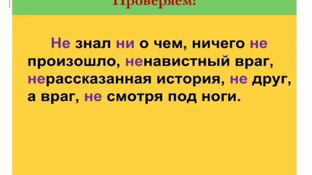 Отрицательные частицы НЕ и НИ. Часть первая. 7 класс смотреть онлайн