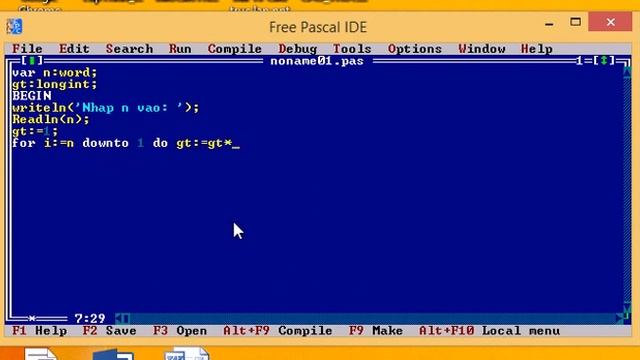 Hướng dẫn viêt chương trình tính N giai thừa bằng Pascal (Basic pascal programming - N factoria)l смотреть онлайн