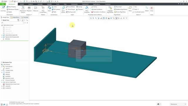 Creo Parametric - Mechanism Dynamics Option (MDO) | Mass - Spring - Damper System смотреть онлайн