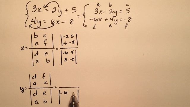 Cramer's Rule 2x2, Example 3 No Solution смотреть онлайн