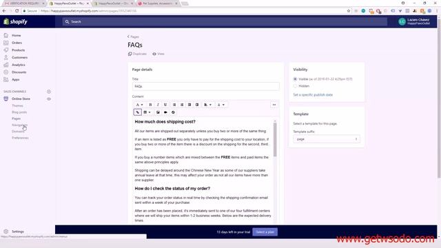 2020 Shopify Course - Basic: Navigation Menus смотреть онлайн