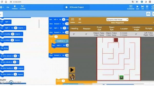 Desafío laberinto Vex code VR