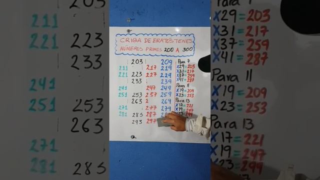 NÚMEROS PRIMOS DE 200 A 300. CRIBA DE ERATÓSTENES. #shorts #hacks #viral смотреть онлайн