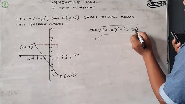 Menentukan Jarak Antara 2 Titik Koordinat | Pythagoras 06