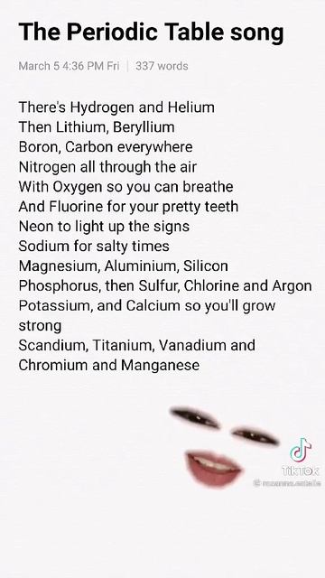 The Periodic Table Song.. ( credit goes to the rightful owner)