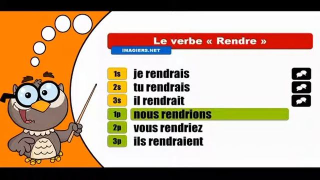Изучение французского языка сопряжения # Rendre # Conditionnel Présent смотреть онлайн