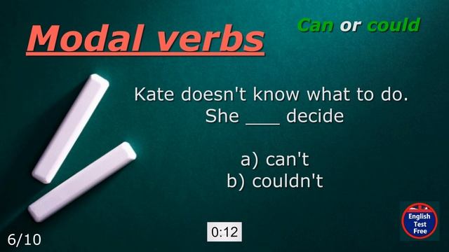 New!!! #quiz Modal Verbs _ Can Or Could With Explanation #englishgrammar #can #could