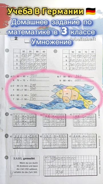Учёба В Германии🇩🇪. Домашнее задание на умножение в 3 классе (8-9 лет)3️⃣🎓 #германия #математика смотреть онлайн