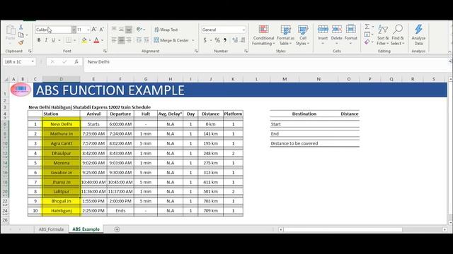How to use ABS function in MS Excel. смотреть онлайн
