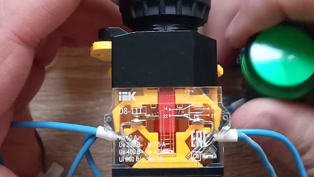 Кнопка управления D8-11T с фиксацией зеленая IEK подключение индикаторов смотреть онлайн