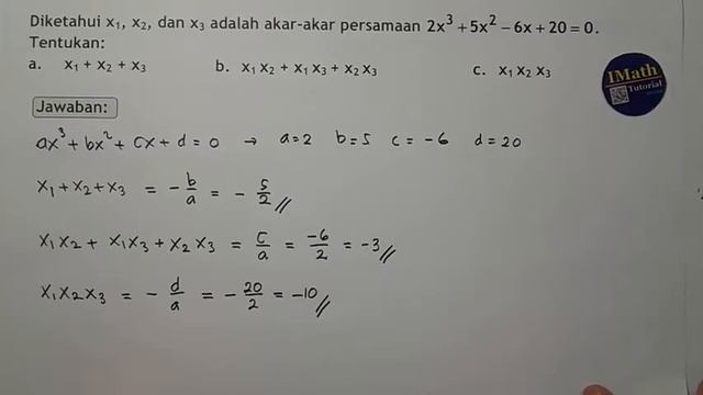 Cara Mudah Menghitung Hasil Jumlah Dan Hasil Kali Akar AKar Suku Banyak [Matematika SMA]
