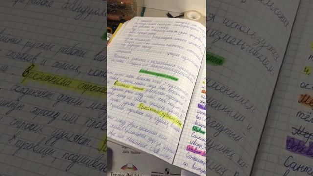 Обзор на школьные тетрадки/показываю записи/много конспектов смотреть онлайн
