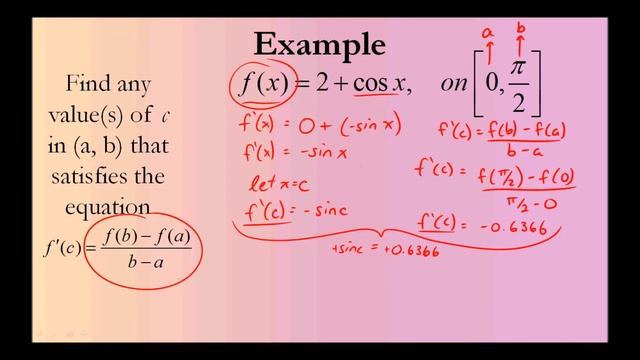 Mean Value Theorem (Calculus)