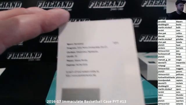 2016-17 Immaculate Basketball Case PYT #13~ 11/22/17 смотреть онлайн