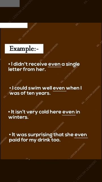 Use of “Even” in a sentence смотреть онлайн