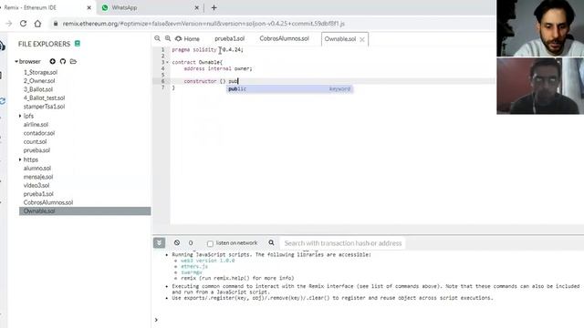 Transacción entre cuentas para distintos Smart Contract. Herramienta Remix. смотреть онлайн