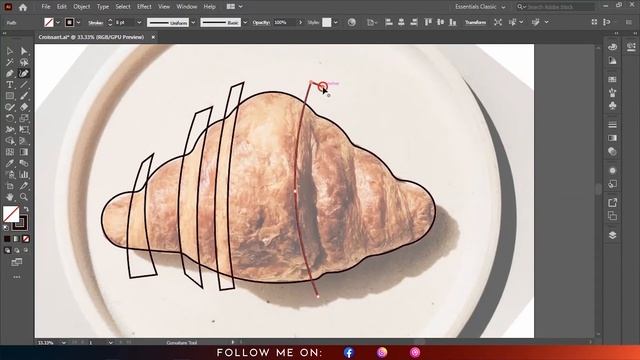 Adobe Illustrator Tutorial for Beginners - How to Create a Croissant Flat Design смотреть онлайн