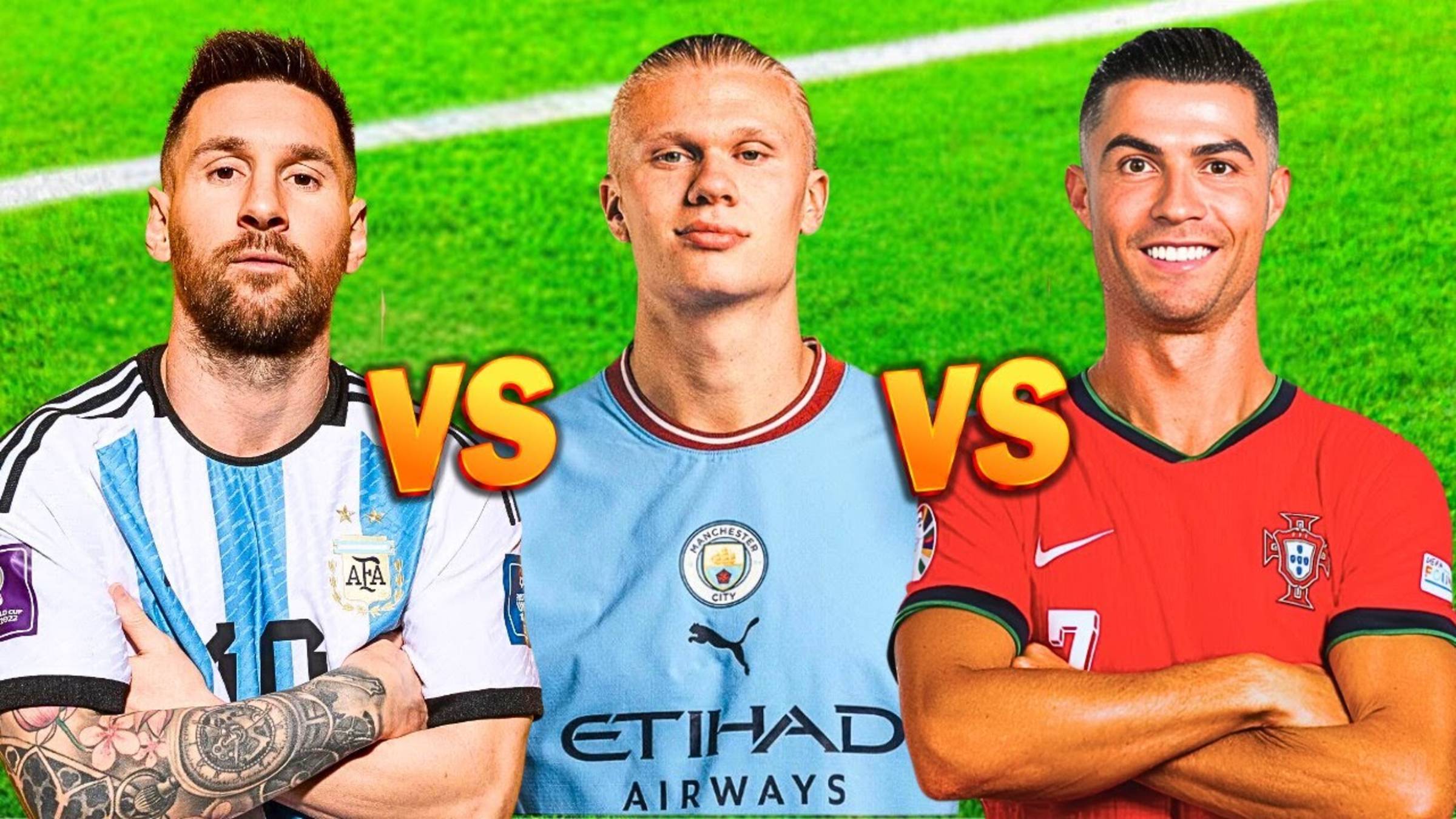 Comparison Cristiano Ronaldo vs Erling Haaland vs Lionel Messi смотреть онлайн