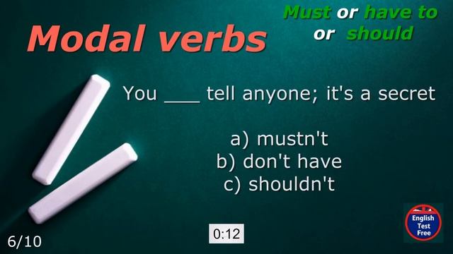 #quiz Modal verbs _ Must, have to, should (10) смотреть онлайн