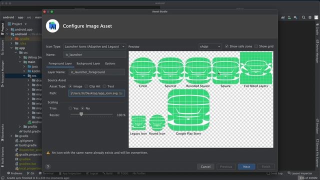 Как поменять иконку Flutter приложения в Android Studio за 3 минуты смотреть онлайн