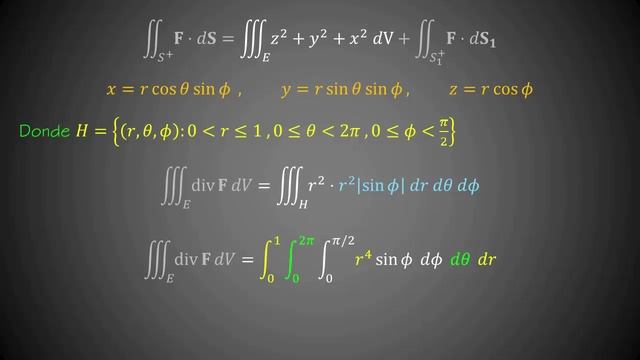 Integral de superficie usando el teorema de la Divergencia. смотреть онлайн