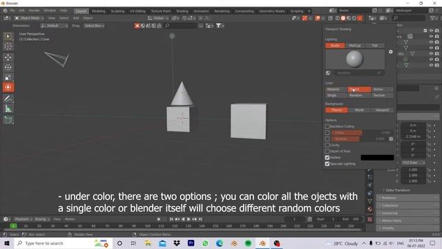 How to change color of objects in SOLID MODE | Blender 3D смотреть онлайн