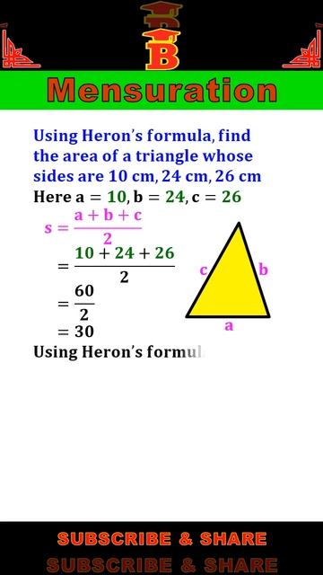 Area of Triangle by Heron's Formula смотреть онлайн