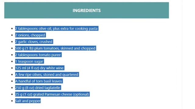 Low Fat: Tagliatelle with Tomato Sauce Recipe смотреть онлайн