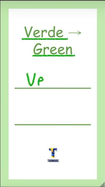 Spanish Color | Verde - Green | Tadmads