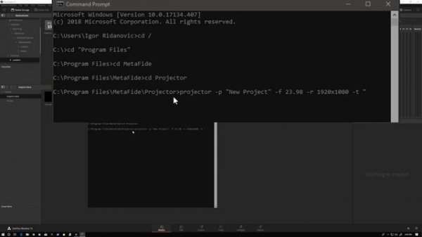 Meta Fide Projector Command Line Use
