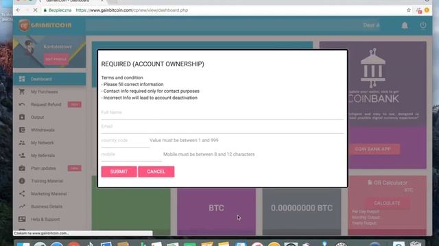 GAINBITCOIN REJESTRACJA DO KOPALNI BITCOINÓW смотреть онлайн