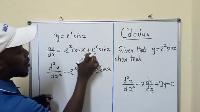 Given that y=e^xsinx, show that d²x/dx² - 2dy/dx - 2y = 0 (Derivative) смотреть онлайн