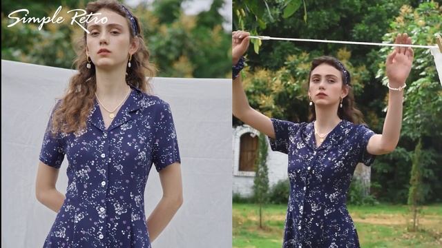 Simple Retro | Manda Floral Mini Shirt Dress смотреть онлайн