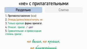 Правописание НЕ с прилагательными 6 класс, видеоурок презентация
