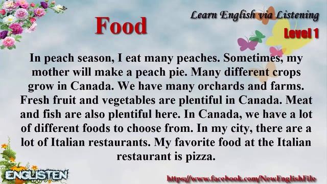 Food Learn English via Listening Level 1 Unit 89 смотреть онлайн
