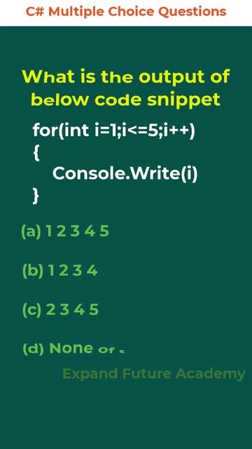 C# Multiple Choice Question 048 - Expand Future Academy #Shorts #CSharp #Dotnet #Programming смотреть онлайн