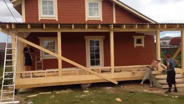 Деревянная пристройка к дому с панорамным остеклением в Санкт-Петербург спб Лен область.