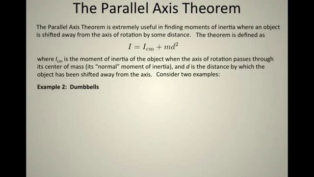 21. Parallel Axis Theorem