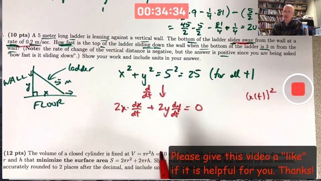 Calculus 1 Exam 3 Review Problems And Solutions (a Lot About Optimization And Integrals)