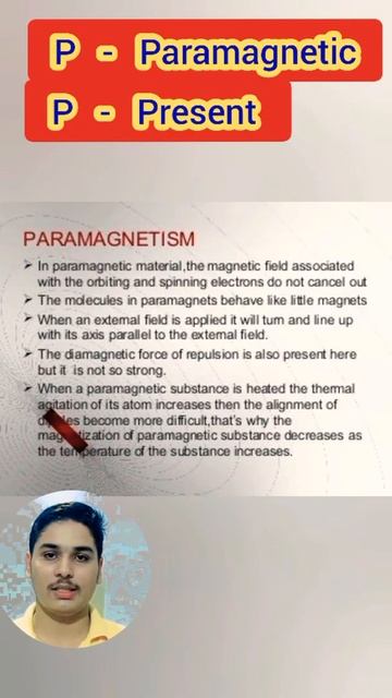 Paramagnetic And Diamagnetic Substances